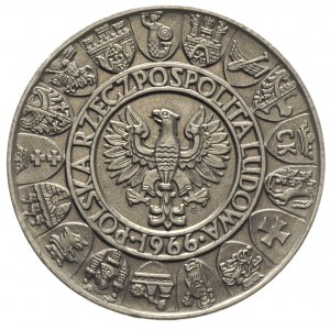 100 złotych 1966, Mieszko i Dąbrówka -postacie, na rewe...