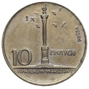 10 złotych 1966, \mała kolumna, na rewersie wypukły nap...