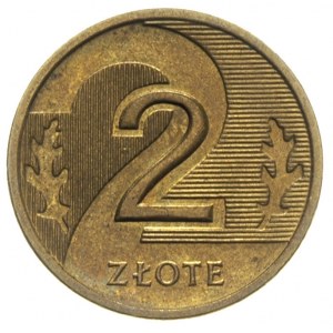 2 złote 2006, Warszawa, błąd wybicia -bez krążka wewnęt...