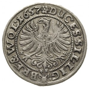 3 krajcary 1657, Brzeg, odmiana z literami E-W, FuS 176...