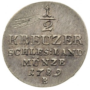odbitka w srebrze 1/2 krajcara 1789, Wrocław, 2.77 g, F...
