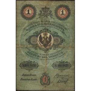 1 rubel srebrem 1851, seria 81, podpisy J. Tymowski i  ...