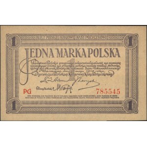 1 marka polska 17.05.1919, seria PG, Miłczak 19a, Lucow...