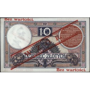 10 złotych 15.07.1924, III Emisja A, WZÓR, bez perforac...