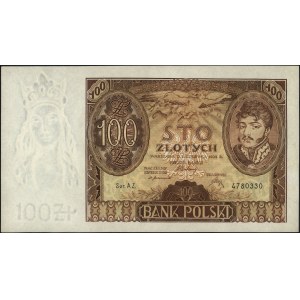 100 złotych 2.06.1932, seria AZ, znak wodny z +X+, Miłc...