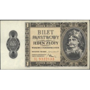 1 złoty 1.10.1938, seria IŁ, Miłczak 78b, Lucow 719 (R3...