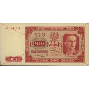 100 złotych 1.07.1948, seria AG 1234567 / AG 8900000, c...
