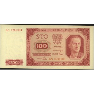 100 złotych 1.07.1948, seria GS, bez ramki wokół nomina...