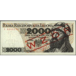 2.000 złotych 1.06.1979, seria S 0000250, czerwony nadr...