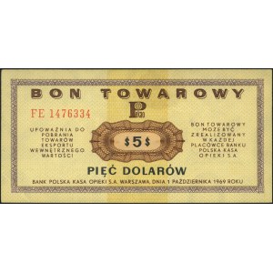 Bon Towarowy PKO SA, 5 dolarów 1.10.1969, seria FE, Mił...