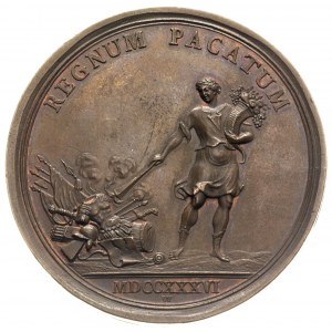 August III, medal autorstwa H. F. Wermutha wybity na pa...