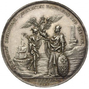 Fryderyk Wilhelm II, medal pamiątkowy sygnowany F LOOS ...