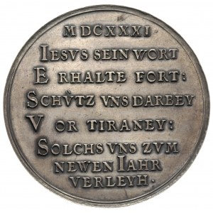 Hołd Trzech Króli 1631, medal autorstwa S. Dadlera, Aw:...
