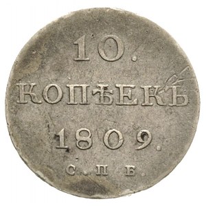 10 kopiejek 1809 СПБ/MK, Petersburg, Bitkin 91 (R1), rz...