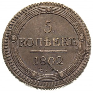 5 kopiejek 1802 EM, Jekaterinburg, Bitkin 283, wybite p...