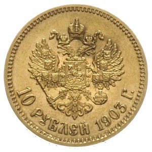 10 rubli 1903 (A.P), Petersburg, złoto 8.59 g, Kazakov ...