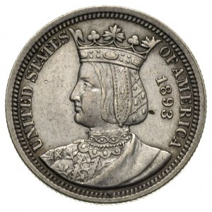 25 centów pamiątkowe 1893, typ Isabella Quarter, wybite...