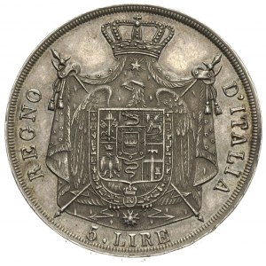 Królestwo Napoleona 1805-1814, 5 lirów 1814 / M, Mediol...