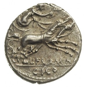 denar ok. 109-108 pne, Rzym, Aw: Głowa Romy w hełmie w ...