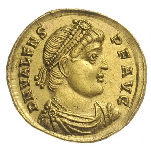 solidus 364-367, Nikomedia, Aw: Popiersie cesarza w dia...