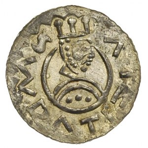 denar królewski po 1086, Aw: Popiersie króla w prawo, S...