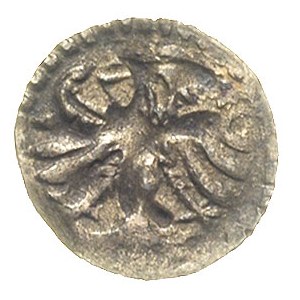 denar XIV/XV w., Aw: Lilia podwójna (dolna część podobn...