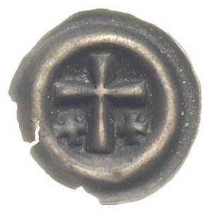 brakteat ok. 1317-1328, Krzyż łaciński, dwa krzyżyki w ...