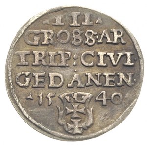 trojak 1540, Gdańsk, Iger G.40.1.e (R1), ciemna patyna