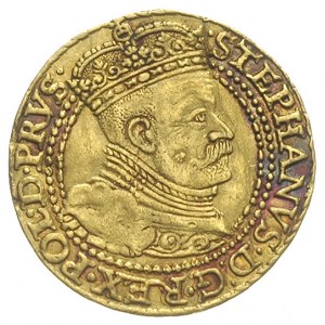dukat 1586, Gdańsk, Aw: Popiersie króla w prawo i napis...