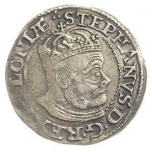 grosz 1579, Olkusz, odmiana z popiersiem króla przerywa...
