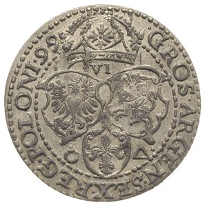 szóstak 1599, Malbork, mała głowa króla i bez kropki pr...
