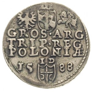 trojak 1588, Olkusz, odmiana z dużą głową króla, Iger O...