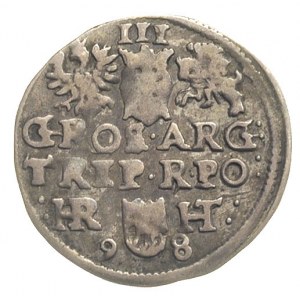 trojak 1598, Poznań, litery HR - HT, Iger P.98.2.a (R),...