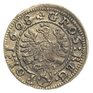 grosz 1608, Kraków, na awersie M D L, bardzo ładny egze...