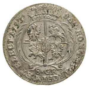 dwuzłotówka (8 groszy) 1753, Lipsk, \efraimek, odmiana ...