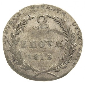 2 złote 1813, Zamość, Plage 126, na awersie drobna wada...