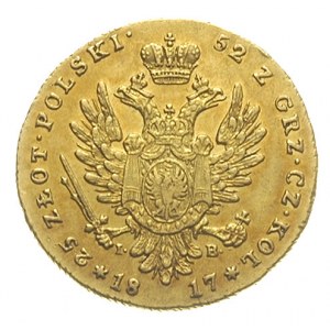 25 złotych 1817, Warszawa, złoto 4,87 g, Plage 11, Bitk...