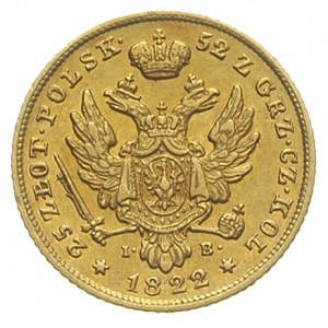 25 złotych 1822, Warszawa, złoto 4.87 g, Plage 15, Bitk...