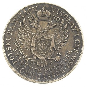 5 złotych 1830, Warszawa, odmiana z literami K - G, Pla...