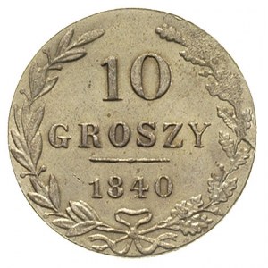 10 groszy 1840, Warszawa, odmiana bez kropek, Plage 106...