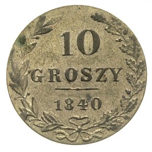 10 groszy 1840, Warszawa, odmiana bez kropek, Plage 106...