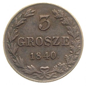 3 grosze 1840, Warszawa, odmiana z kropką po dacie, Ige...