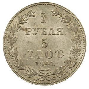 3/4 rubla = 5 złotych 1841, Warszawa, mniejsze cyfry da...