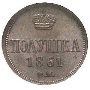 połuszka 1861, Warszawa, moneta w pudełku NGC z certyfi...