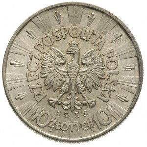 10 złotych 1938, Warszawa, Józef Piłsudski, Parchimowic...