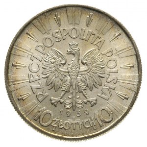 10 złotych 1939, Warszawa, Józef Piłsudski, Parchimowic...