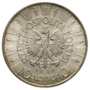 10 złotych 1939, Warszawa, Józef Piłsudski, Parchimowic...