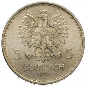 5 złotych 1930, Warszawa, Nike, Parchimowicz 114.c, lek...