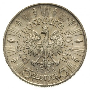 5 złotych 1938, Warszawa, Józef Piłsudski, Parchimowicz...