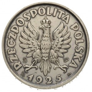 5 złotych 1925, Konstytucja - odmiana z monogramami; SW...